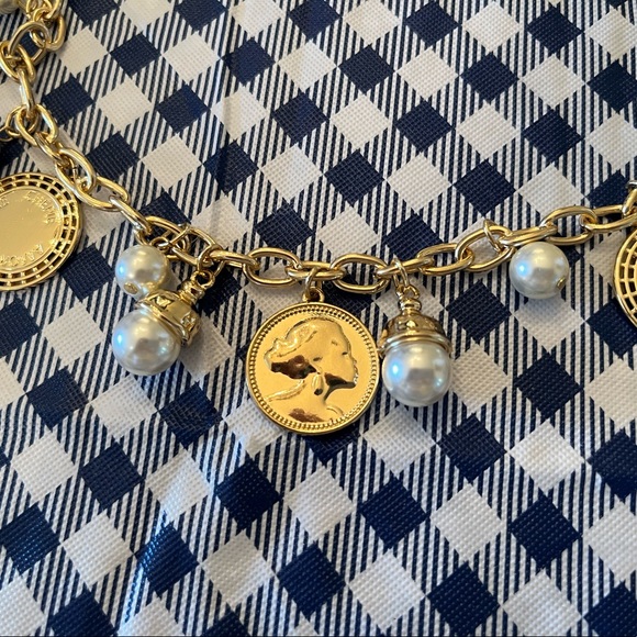 Dillards Gold Coin Charm Statement Necklace - Picture 3 of 6